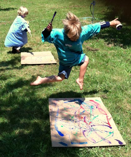 Campers, inspired by the modern artist Jackson Pollock, 