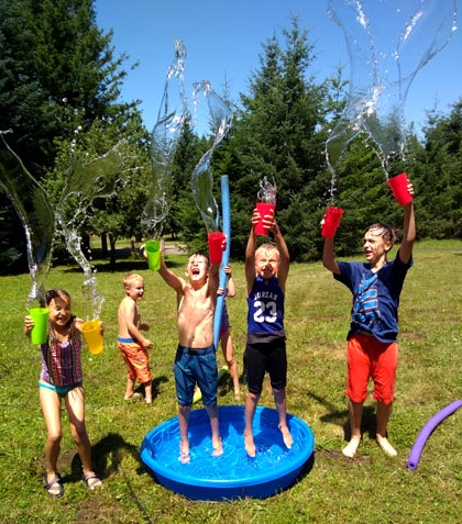 It was a hot, sunny dayperfect for water play 