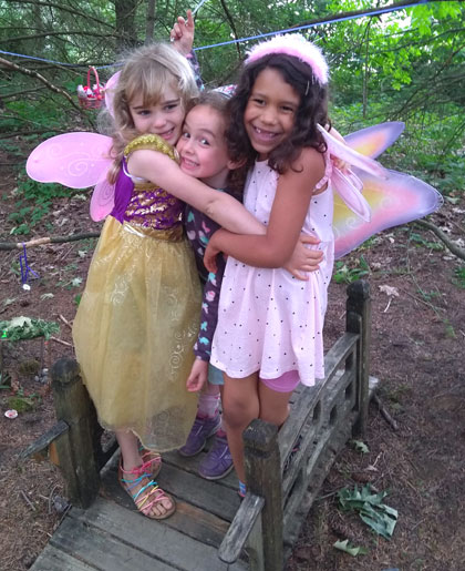 Three friends dressed up in their fairy finest for the 